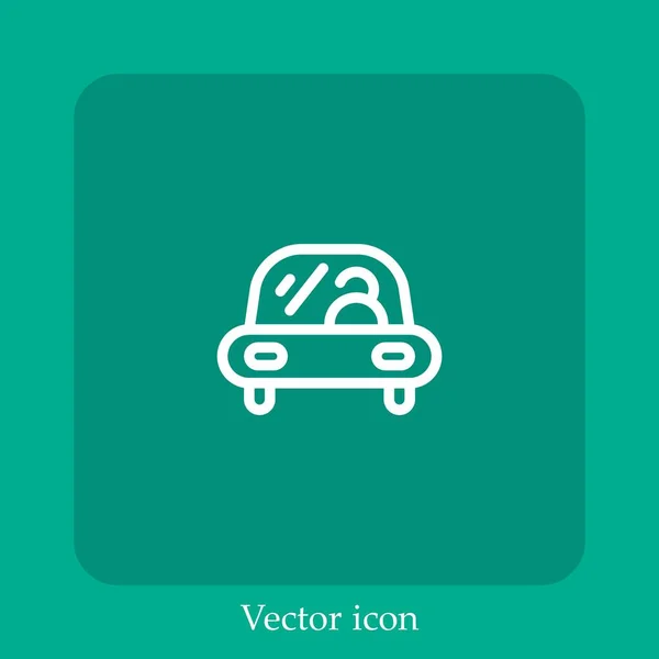 Driving Car Vector Icon Linear Icon Line Editable Stroke — Stock Vector