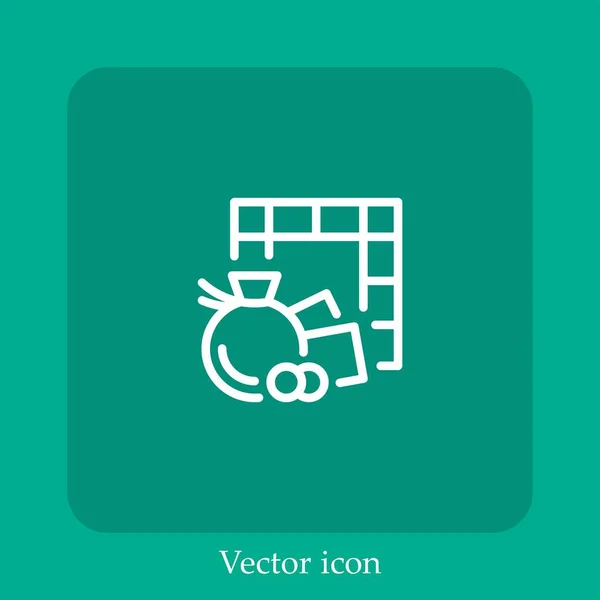 Economy Games Vector Icon Linear Icon Line Editable Stroke — Stock Vector