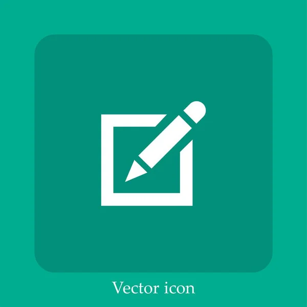 Editar Ícone Vetor Símbolo Interface Linear Icon Line Com Curso — Vetor de Stock