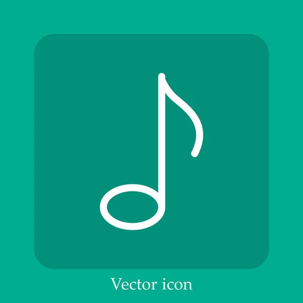Icono Vector Octava Nota Icon Line Lineal Con Carrera Editable — Vector de stock