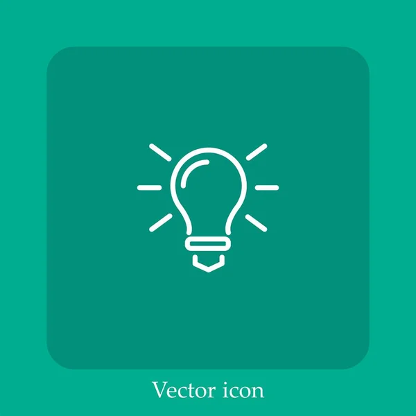 Электрическая Лампочка Вектор Значок Linear Icon Line Редактируемым Штрихом — стоковый вектор