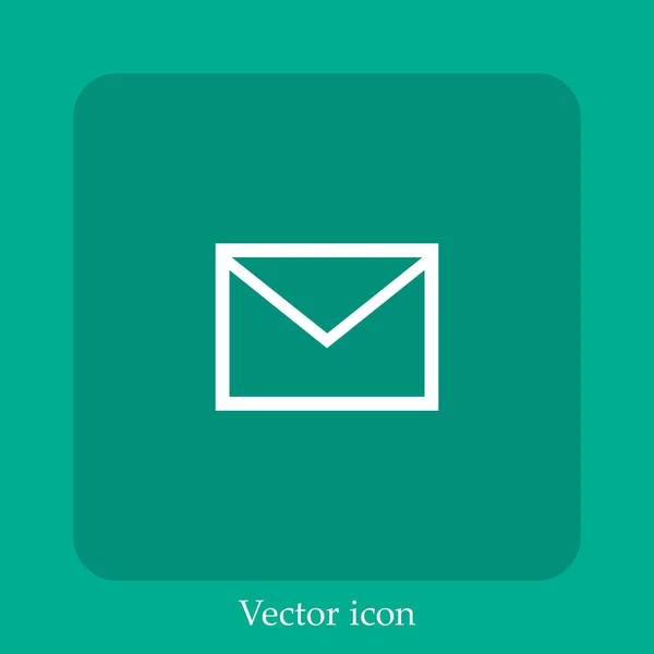 Email Envelope Outline Vector Icon Linear Icon Line Editable Stroke — Stock Vector