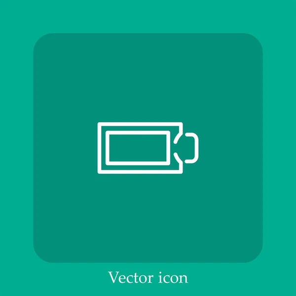Icono Vector Estado Batería Vacía Icon Line Lineal Con Carrera — Vector de stock