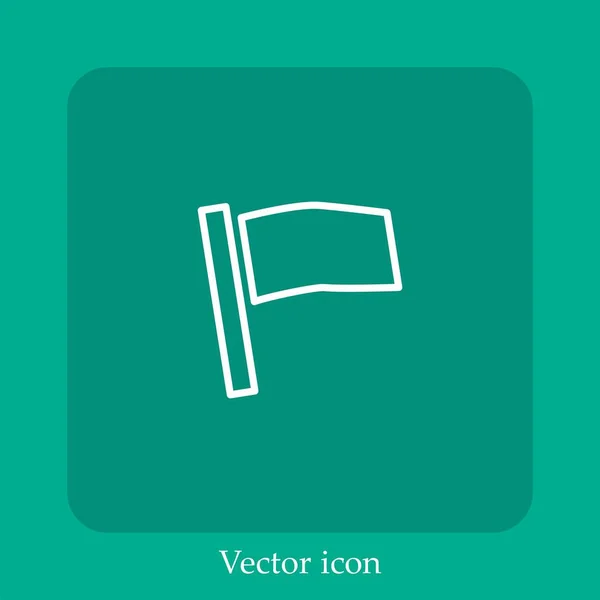 Icono Vector Bandera Vacía Icon Line Lineal Con Carrera Editable — Vector de stock