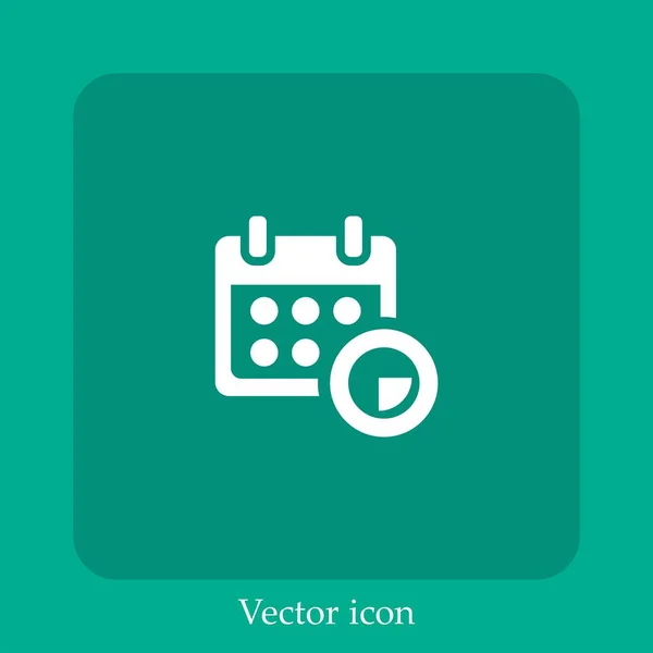 Veranstaltungskalender Business Interface Symbol Vektor Symbol Lineare Icon Line Mit — Stockvektor