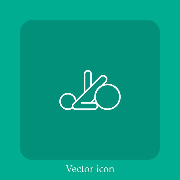 Ejercitarse Con Icono Vector Bola Gimnástica Icon Line Lineal Con — Vector de stock