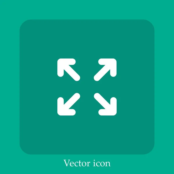 Développer Icône Vectorielle Icône Linéaire Ligne Avec Course Modifiable — Image vectorielle