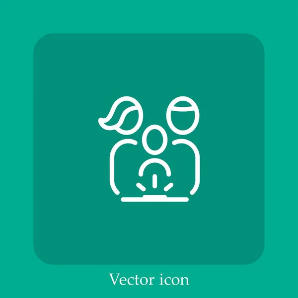 Семейные Настольные Игры Иконка Вектор Linear Icon Line Редактируемым Штрихом — стоковый вектор