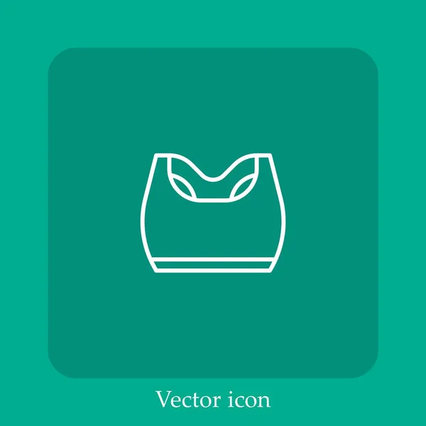 Female Sportwear Vector Icon Linear Icon Line Editable Stroke — Stock Vector