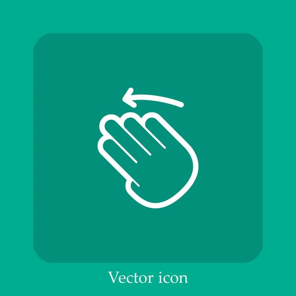 Fleck Icono Del Vector Izquierdo Icono Lineal Línea Con Carrera — Vector de stock