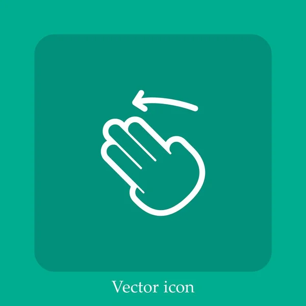 Flick Icono Vector Izquierdo Icono Lineal Línea Con Carrera Editable — Vector de stock