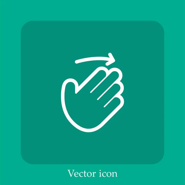 Flick Icono Del Vector Derecho Icon Line Lineal Con Carrera — Vector de stock