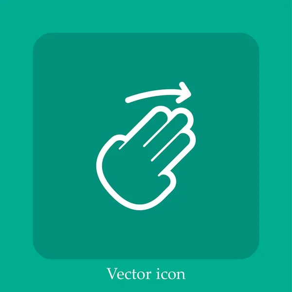 Icône Vectorielle Droite Flick Icône Linéaire Ligne Avec Course Modifiable — Image vectorielle