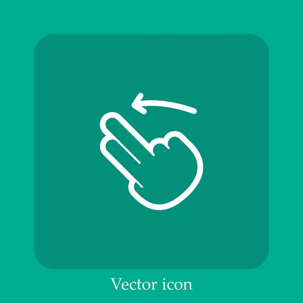 Flick Para Ícone Vetorial Esquerdo Linear Icon Line Com Curso — Vetor de Stock