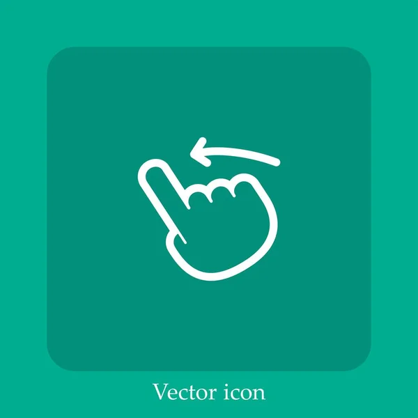 Flick Para Ícone Vetorial Esquerdo Linear Icon Line Com Curso — Vetor de Stock
