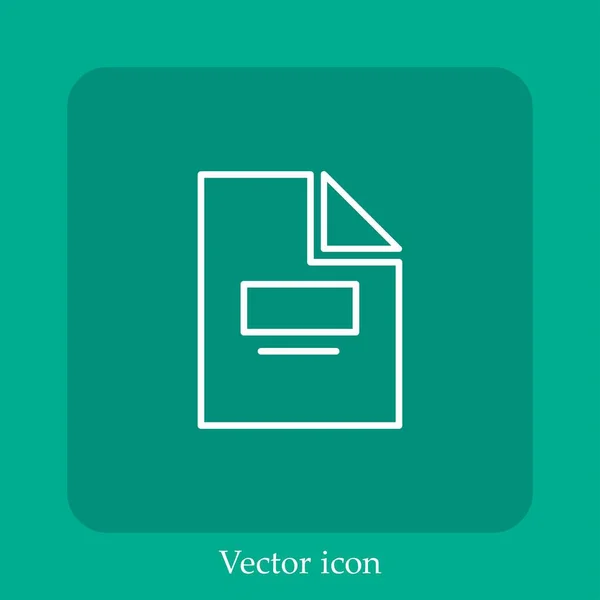 Icono Vector Documento Texto Plegado Icono Lineal Línea Con Trazo — Vector de stock