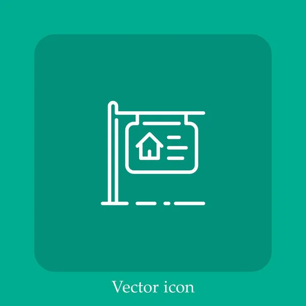 Vendre Icône Vectorielle Icône Linéaire Ligne Avec Course Modifiable — Image vectorielle