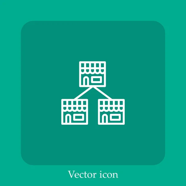 Icono Vector Franquicia Icon Line Lineal Con Carrera Editable — Vector de stock