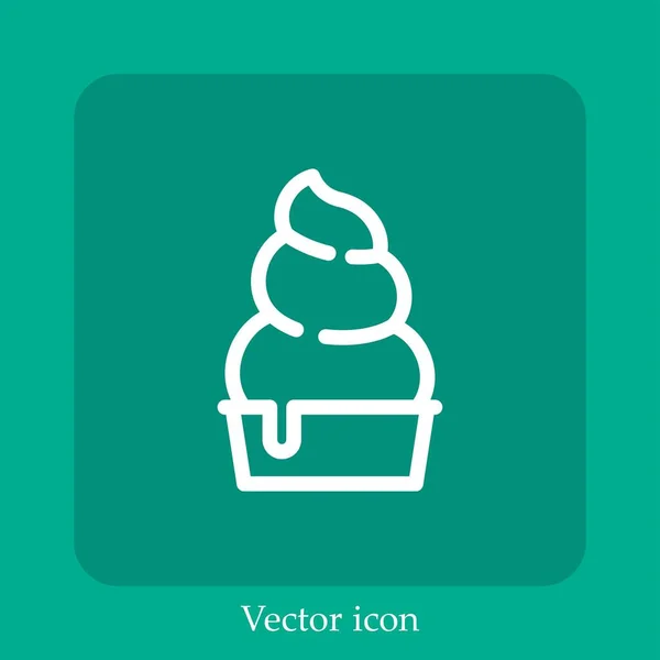 Frozen Joghurt Vektor Symbol Lineare Icon Line Mit Editierbarem Strich — Stockvektor