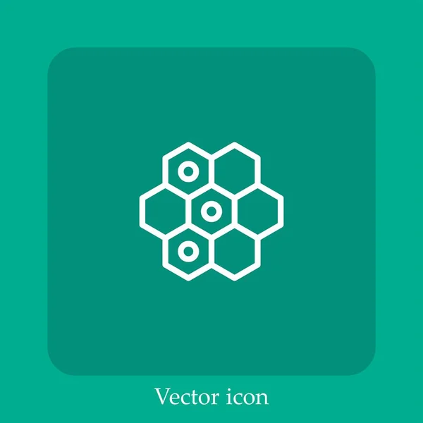 Jeu Avec Icône Vectorielle Hexagones Icône Linéaire Ligne Avec Course — Image vectorielle