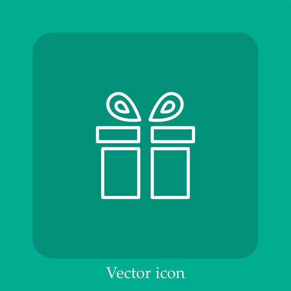 Icono Vector Caja Regalo Icon Line Lineal Con Carrera Editable — Vector de stock