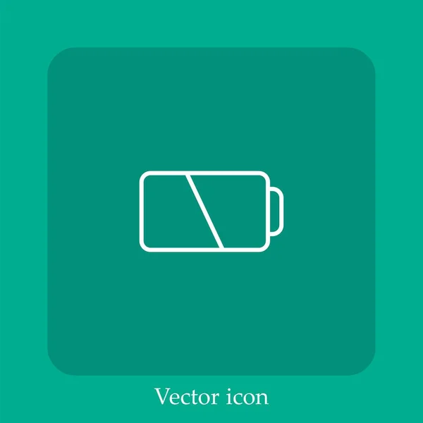 Icono Vector Media Batería Icon Line Lineal Con Carrera Editable — Vector de stock