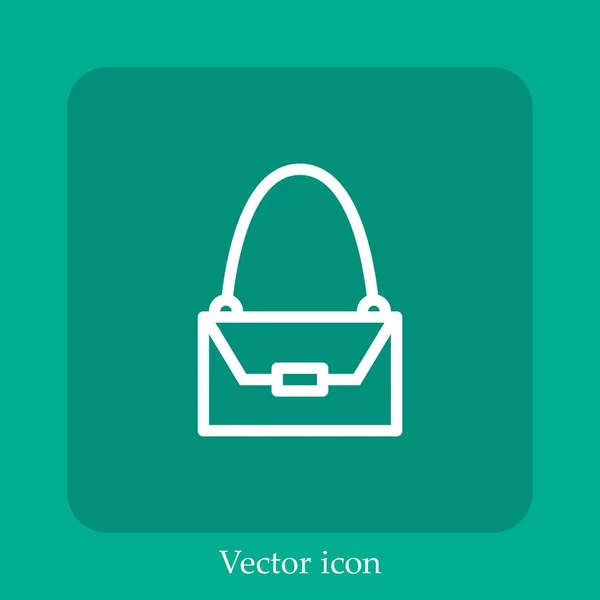 Icono Vector Bolso Icon Line Lineal Con Carrera Editable — Vector de stock