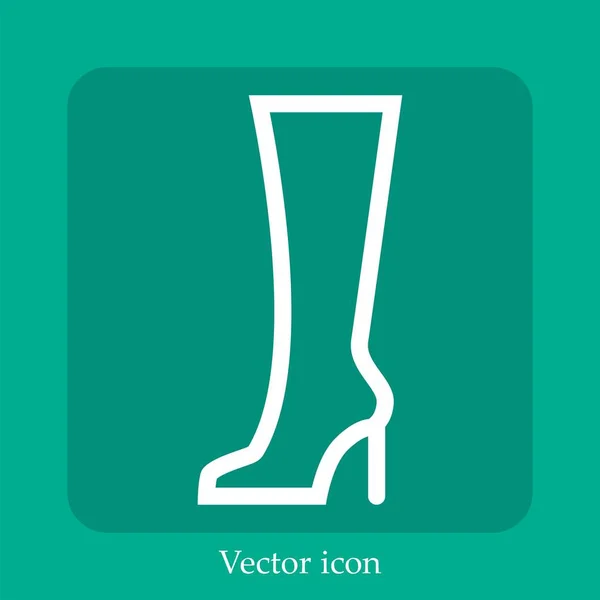 Icône Vectorielle Talon Haut Icône Linéaire Ligne Avec Course Modifiable — Image vectorielle