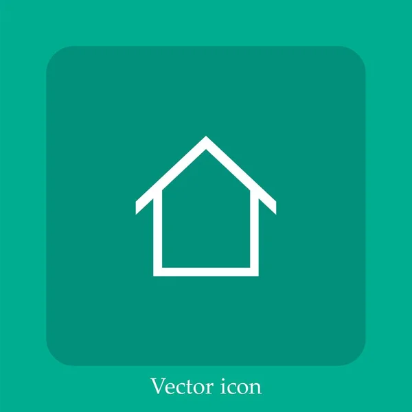 Home Web Button Outline Vector Icon Linear Icon Line Com — Vetor de Stock