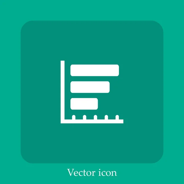 Горизонтальные Полосы Графические Бизнес Иконки Вектор Линейный Icon Line Редактируемым — стоковый вектор