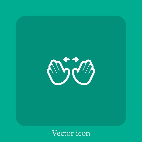 Horizontal Hand Vector Icon Linear Icon Line Editable Stroke — Stock Vector