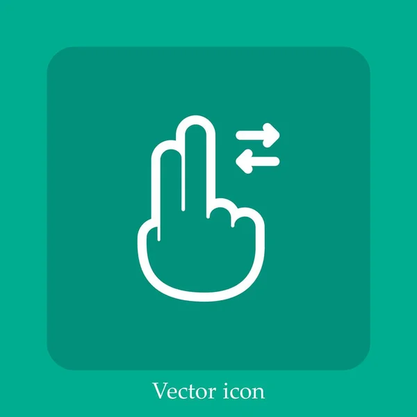 Horizontal Scroll Vector Icon Linear Icon Line Editable Stroke — Stock Vector