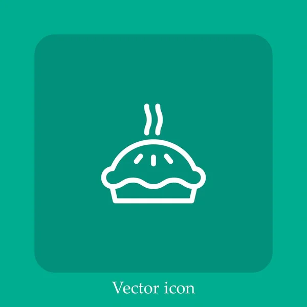 Hot Pie Vector Icon Linear Icon Line Editable Stroke — Stock Vector