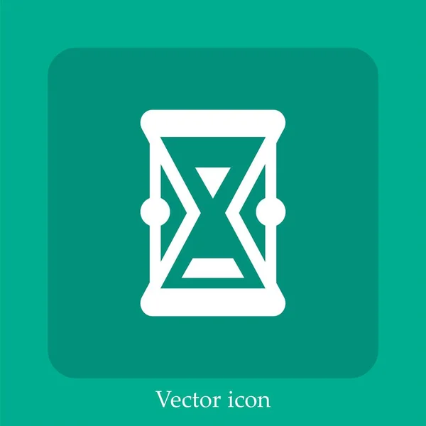 Hour Glass Vector Icon Linear Icon Line Editable Stroke — Stock Vector