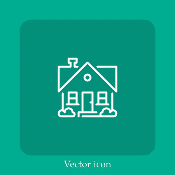 Domovní Vektorová Ikona Lineární Ikonou Čára Upravitelným Tahem — Stockový vektor