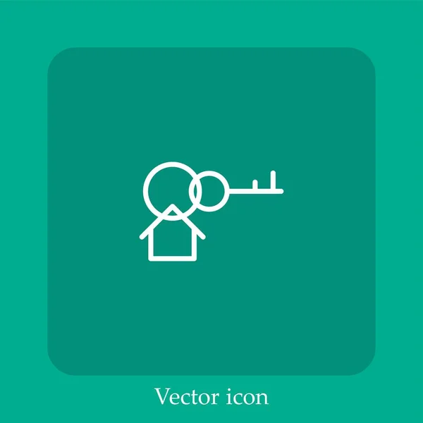 Casa Icono Clave Vector Icon Line Lineal Con Carrera Editable — Vector de stock