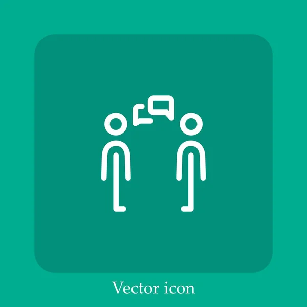 Human Talk Vector Icon Linear Icon Line Editable Stroke — Stock Vector
