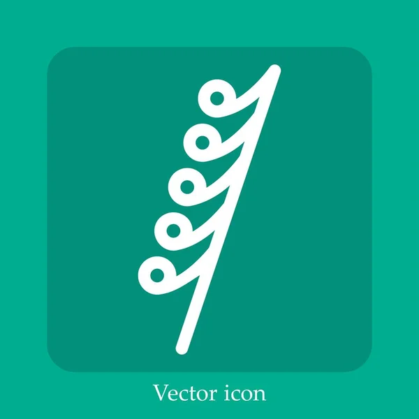 Cent Vingt Huitième Icône Vectorielle Note Icône Linéaire Ligne Avec — Image vectorielle