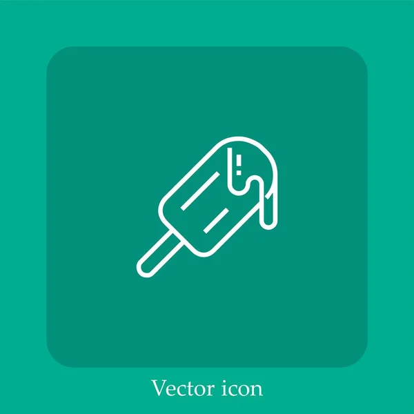 Ícone Vetor Pop Gelo Linear Icon Line Com Curso Editável — Vetor de Stock