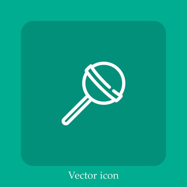 Inclined Lollipop Vector Icon Linear Icon Line Editable Stroke — Stock Vector