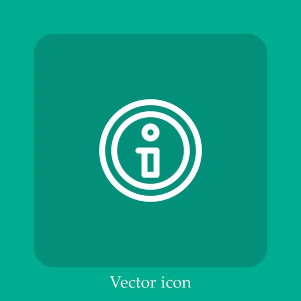 Info Vector Pictogram Lineair Icon Lijn Met Bewerkbare Slag — Stockvector
