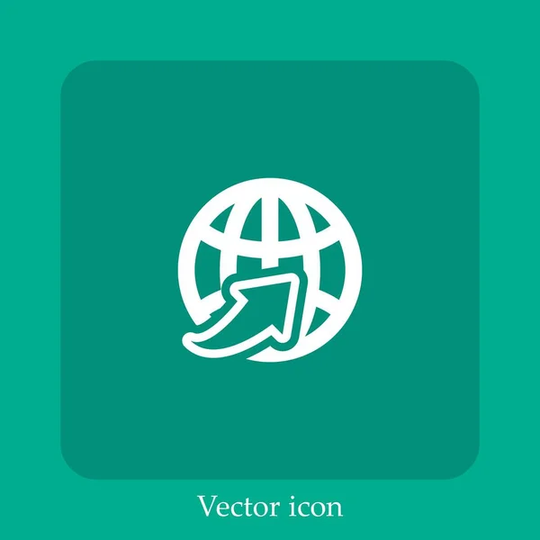 Internationale Verbindung Vektor Symbol Lineare Icon Line Mit Editierbarem Strich — Stockvektor