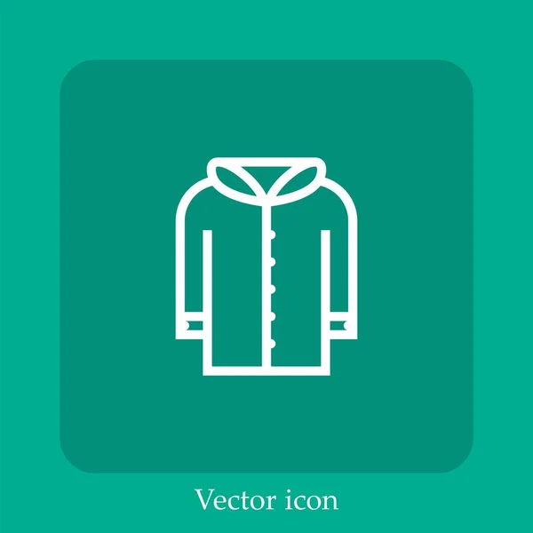 Jacket Vector Icon Linear Icon Line Editable Stroke — Stock Vector