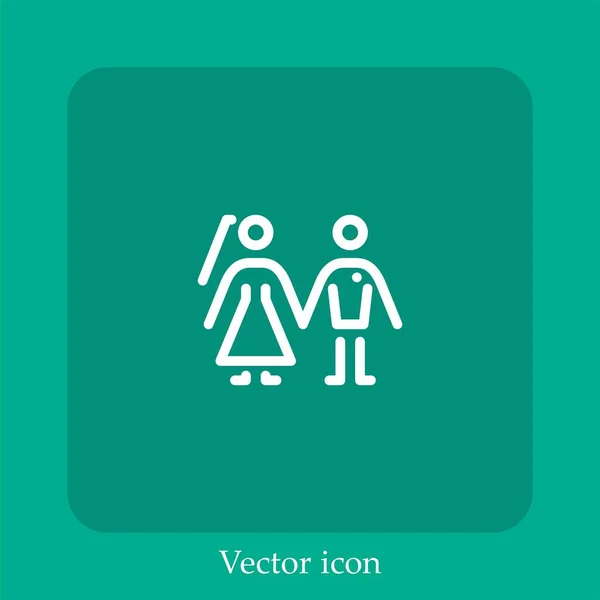 Gerade Verheiratet Vektor Symbol Lineare Icon Line Mit Editierbarem Strich — Stockvektor