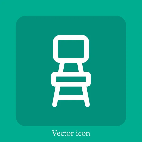 Küchenstuhl Vektor Symbol Linear Icon Line Mit Editierbarem Strich — Stockvektor