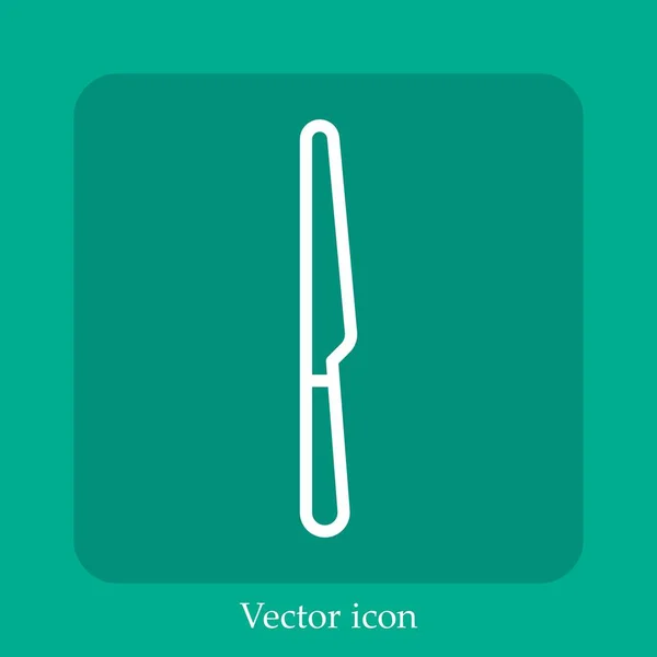 Ícone Vetor Faca Linear Icon Line Com Curso Editável — Vetor de Stock