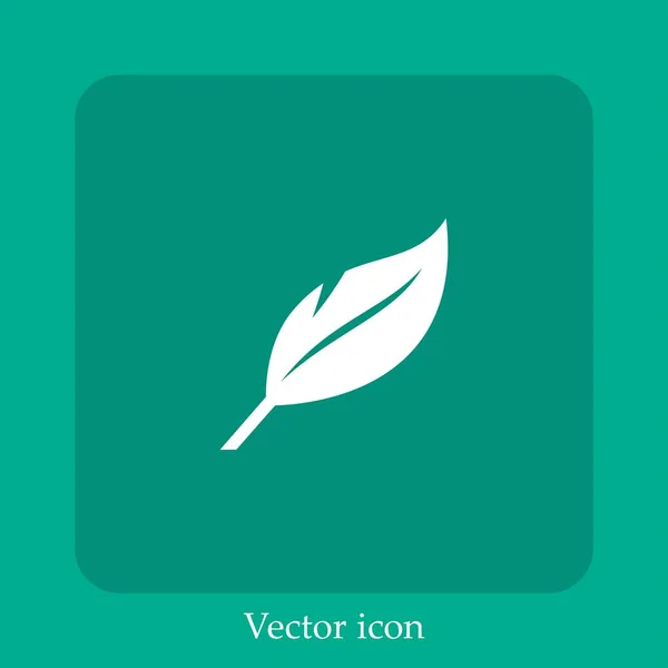 Folha Forma Natural Ícone Vetor Linear Icon Line Com Curso — Vetor de Stock