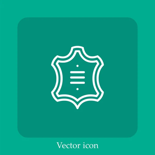 Ícone Vetor Couro Linear Icon Line Com Curso Editável — Vetor de Stock