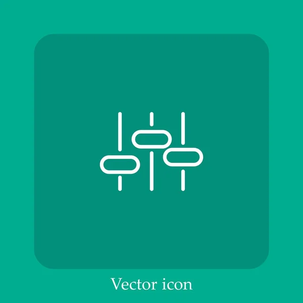 Niveles Controla Icono Vectorial Icon Line Lineal Con Carrera Editable — Vector de stock