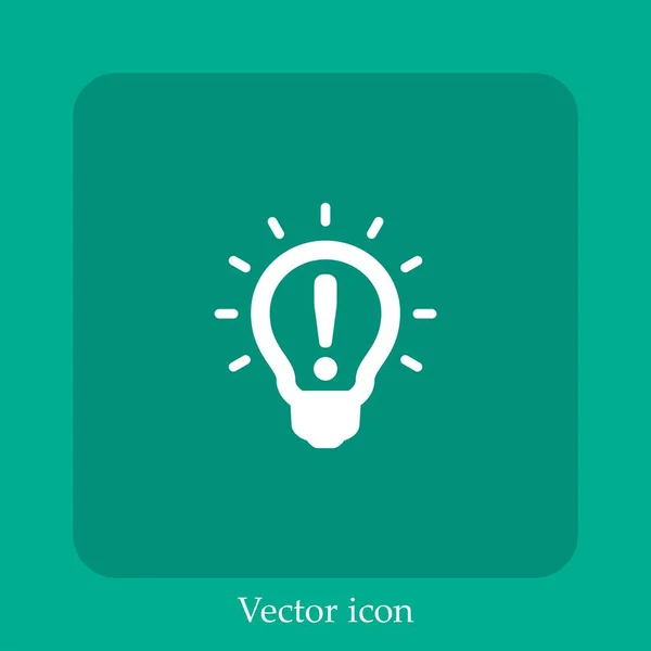 Idea Bombilla Icono Vector Icon Line Lineal Con Carrera Editable — Vector de stock